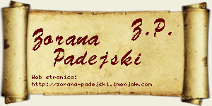Zorana Padejski vizit kartica
